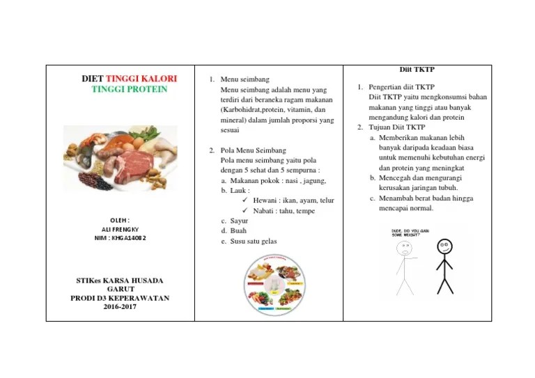 Diet Tinggi Kalori Tinggi Protein Leaflet