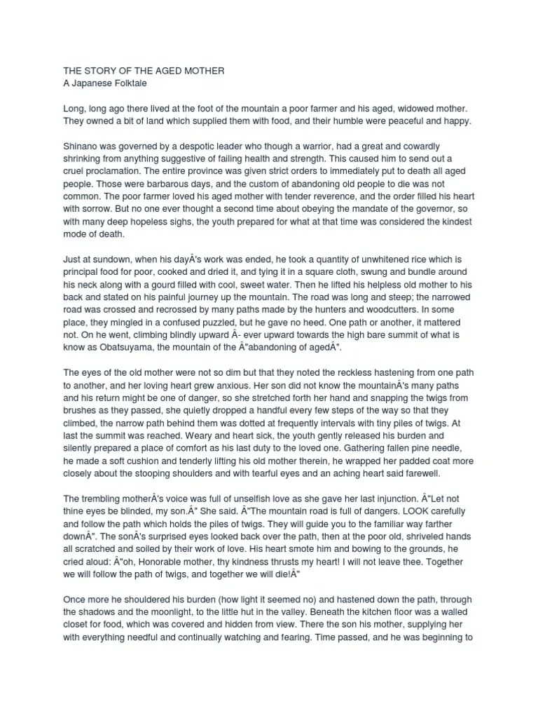 The Story of the Aged Mother