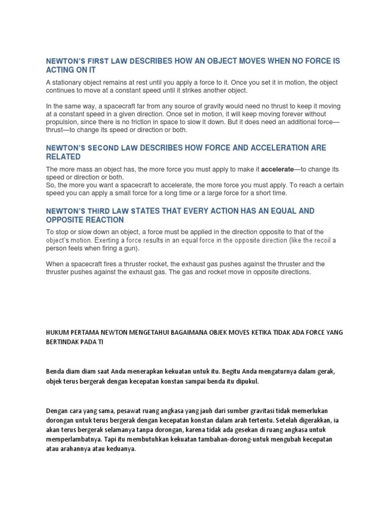 Penurunan Rumus Hukum Newton 2