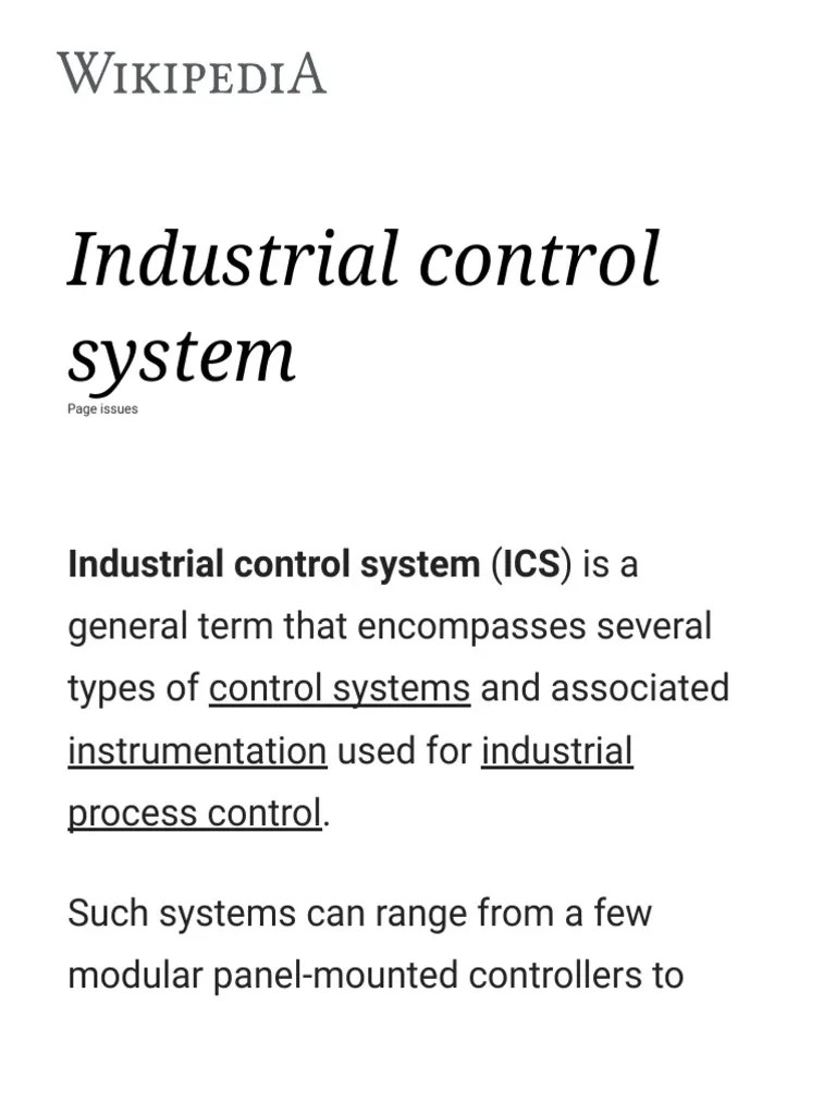 An Overview of Industrial Control Systems Discrete Controllers