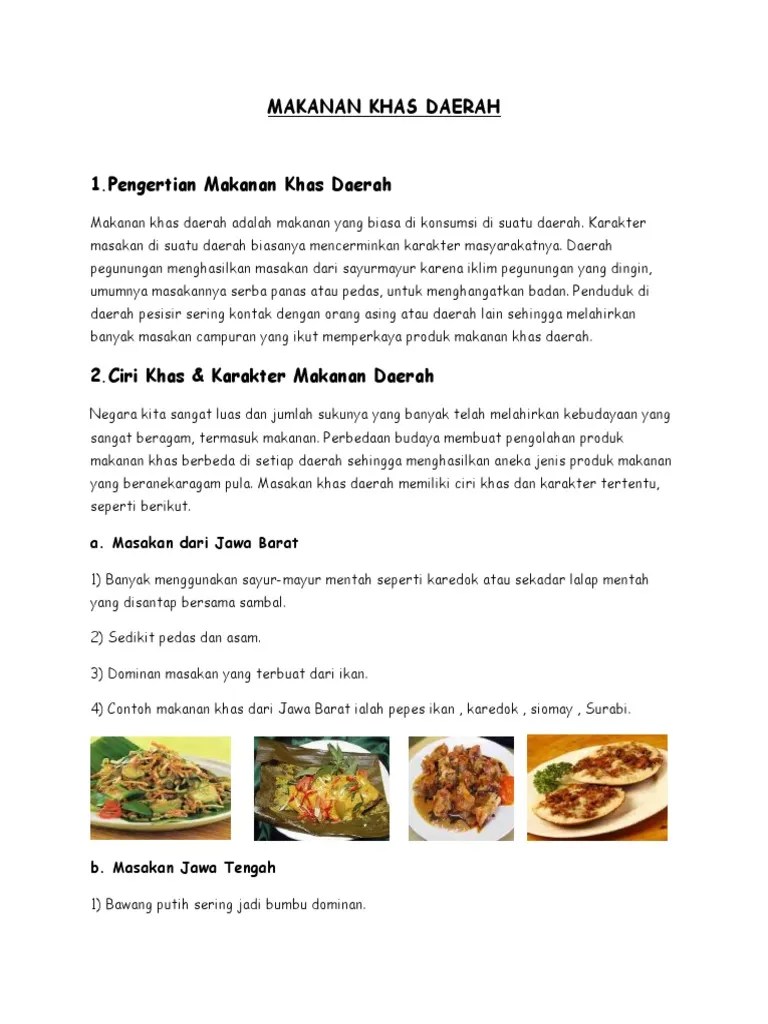 Makanan Khas Daerah | PDF