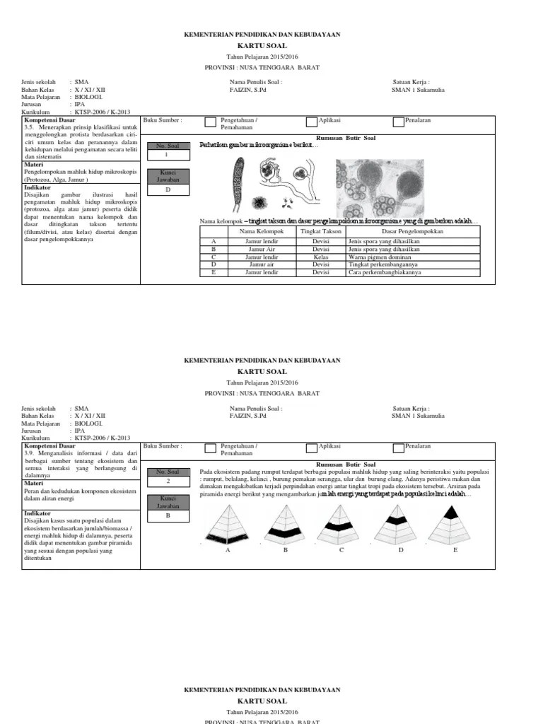 SOAL PERSIAPAN USBN BIOLOGI SMA