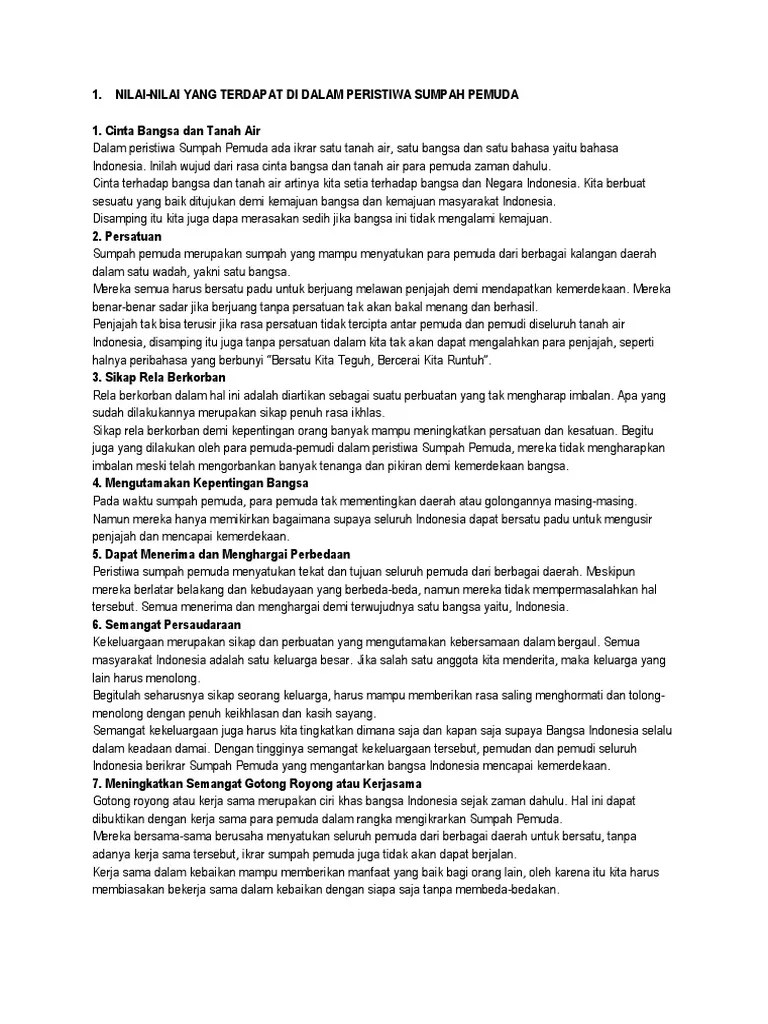Bagaimana Tugas Pelajar Dalam Melaksanakan Nilai Nilai Sumpah Pemuda