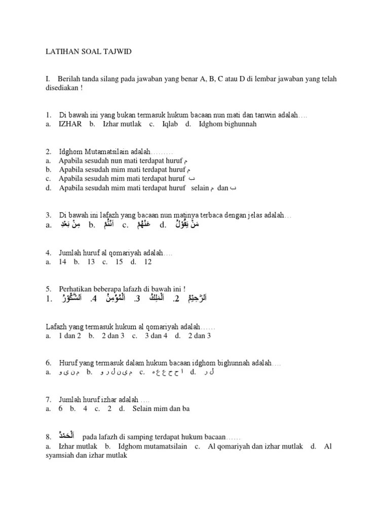 Latihan Soal Tajwid 1 Pdf