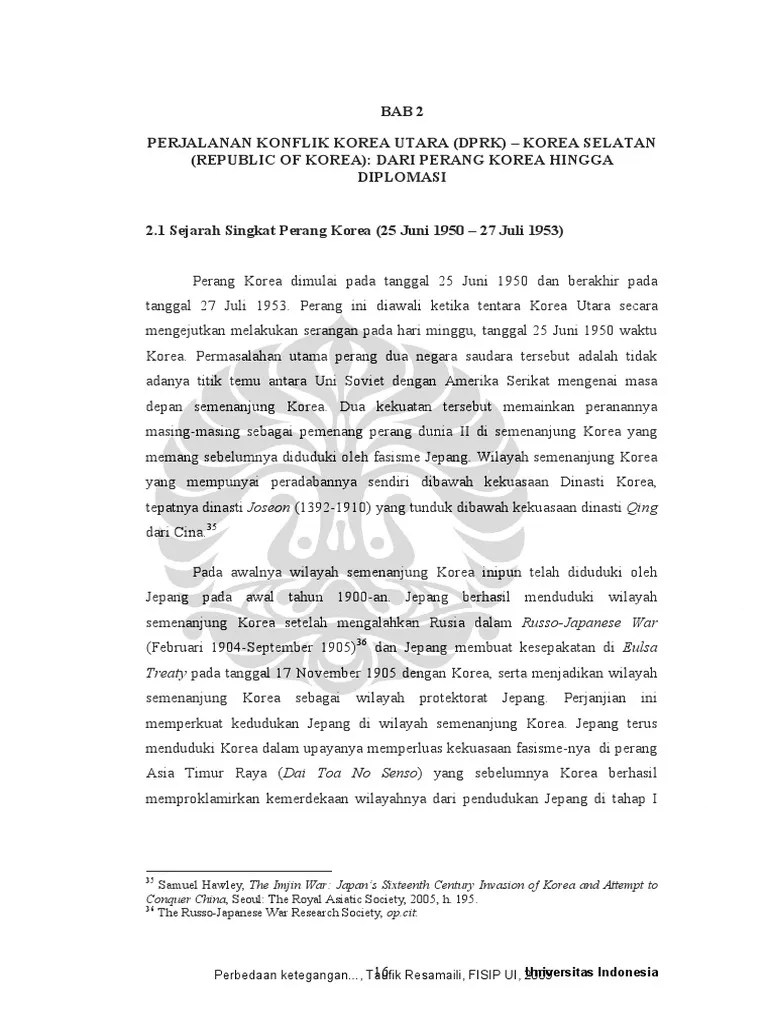 Perjalanan Konflik Korea Utara Korea Selatan PDF
