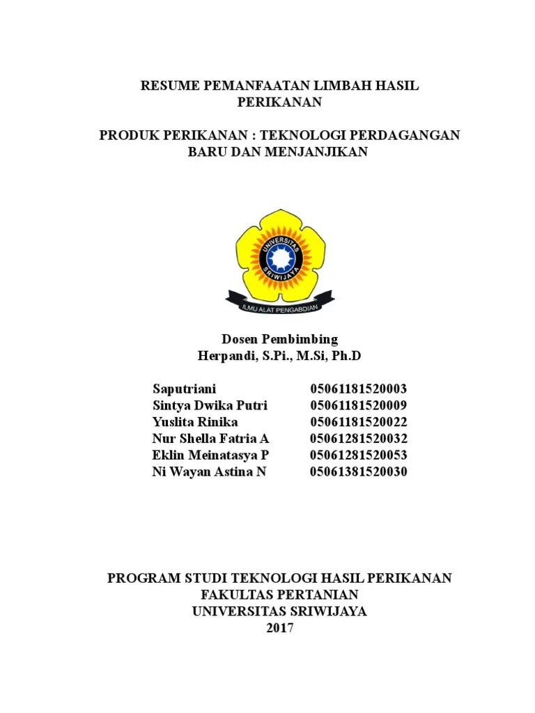 Resume Pemanfaatan Limbah Hasil Perikanan