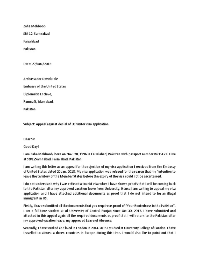 US Visa rejection letter Travel Visa Cultural