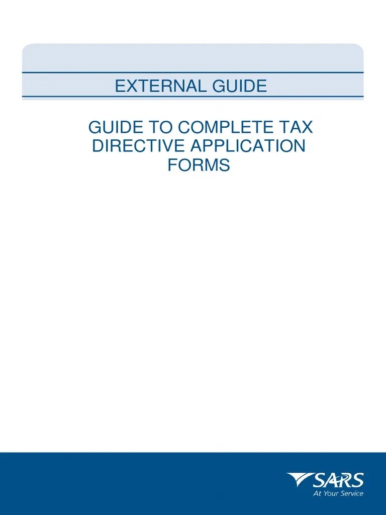 ITAE41G02 Guide To Complete The Tax Directive Application Forms