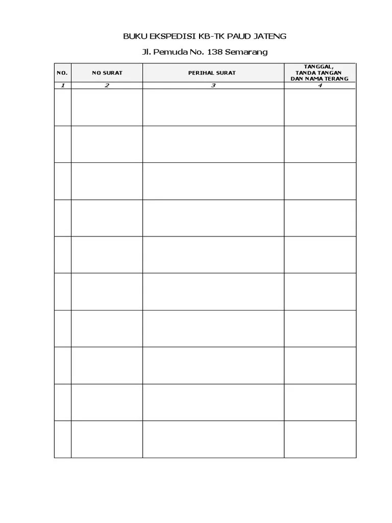 Contoh Buku Ekspedisi Lembaga Paud | PDF