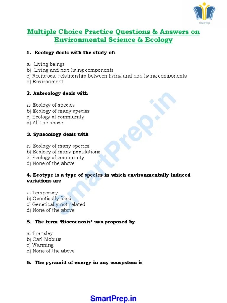 Smartprep.In Multiple Choice Practice Questions & Answers On