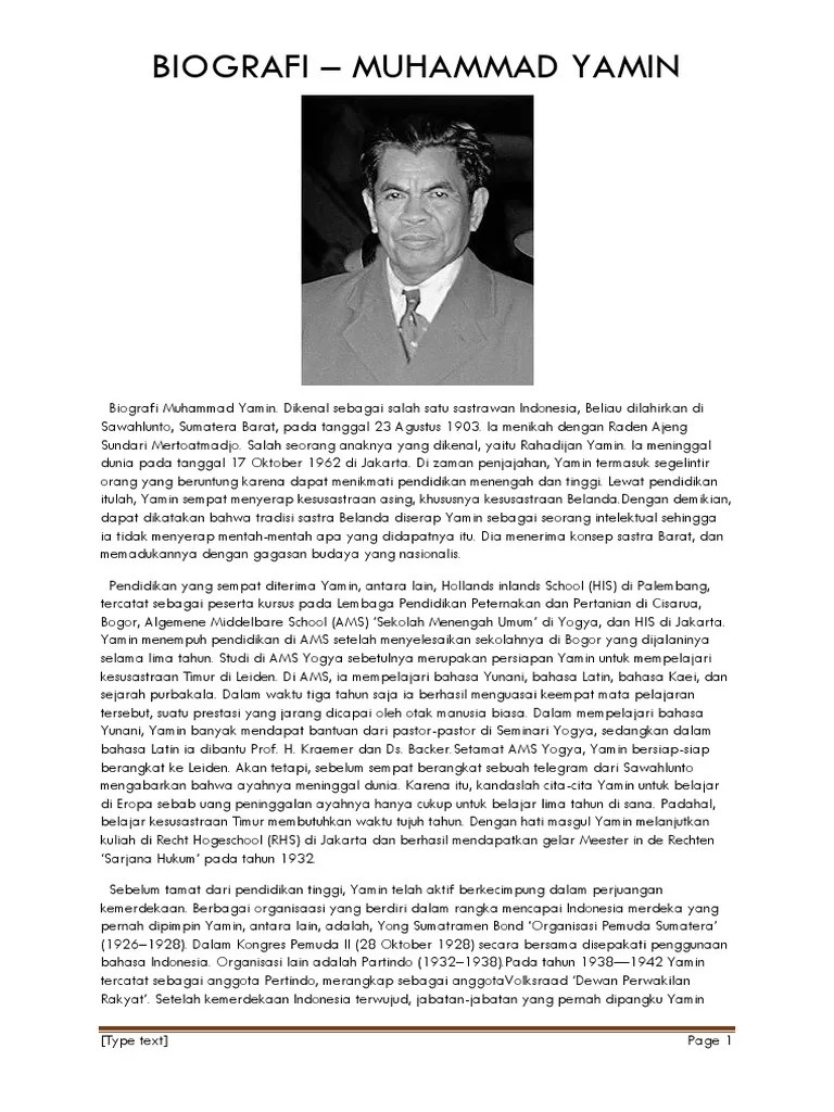 Biografi Muhammad Yamin