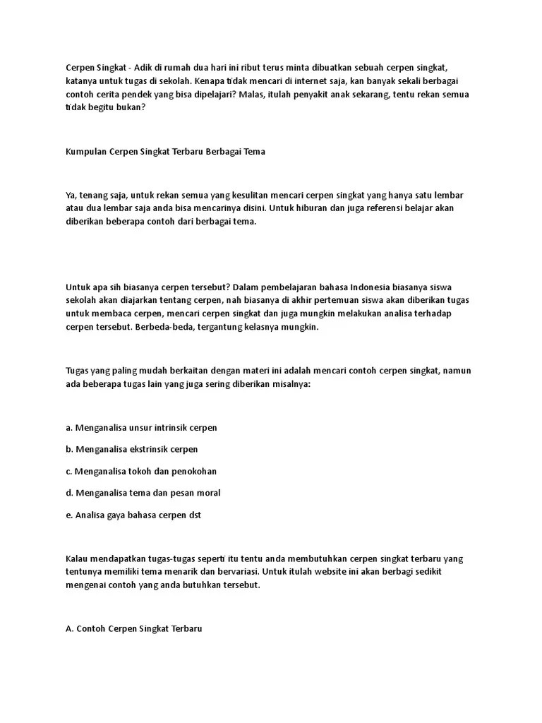 Unsur Intrinsik Dan Ekstrinsik Cerpen Malas Sekolah – Lukisan