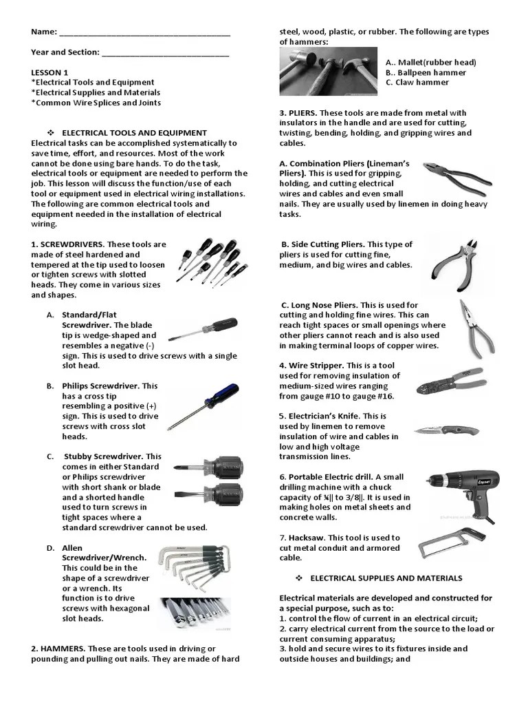 Lesson: Electrical Installation and Maintenance Grade 8 | PDF