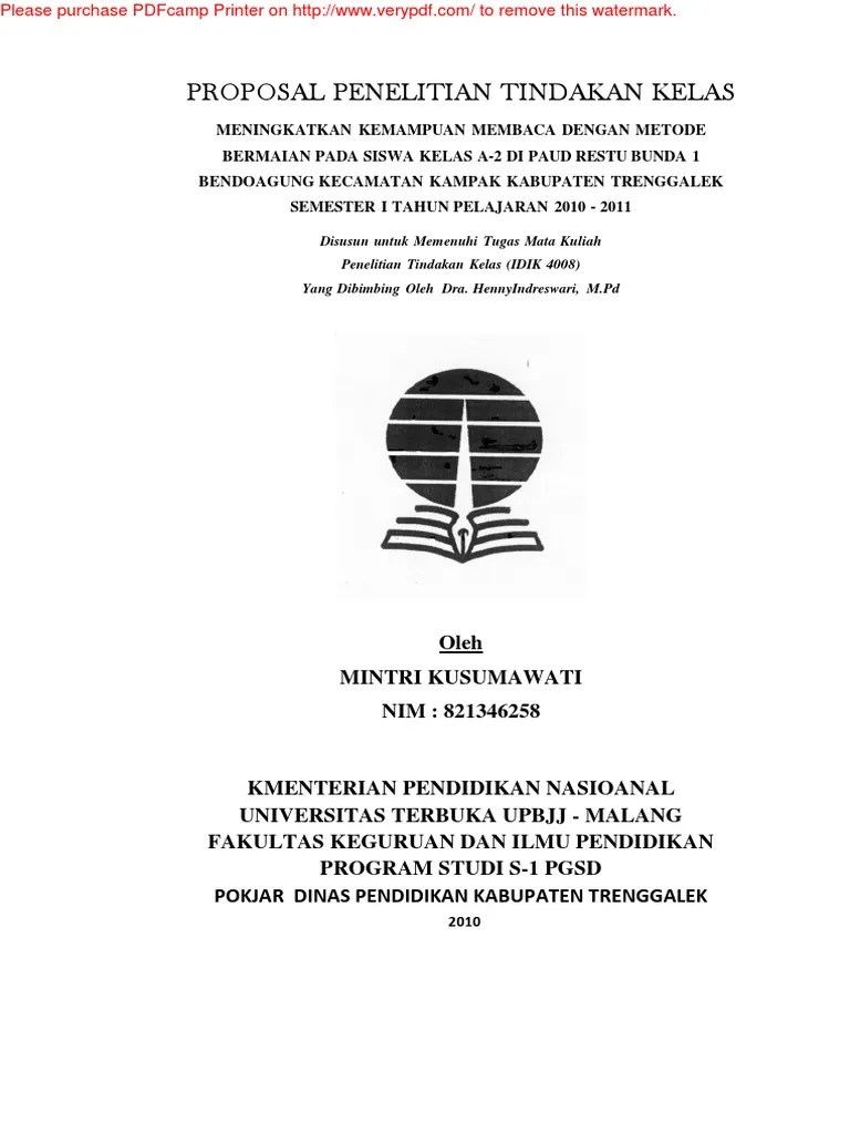 19 Contoh Skripsi Ptk Paud