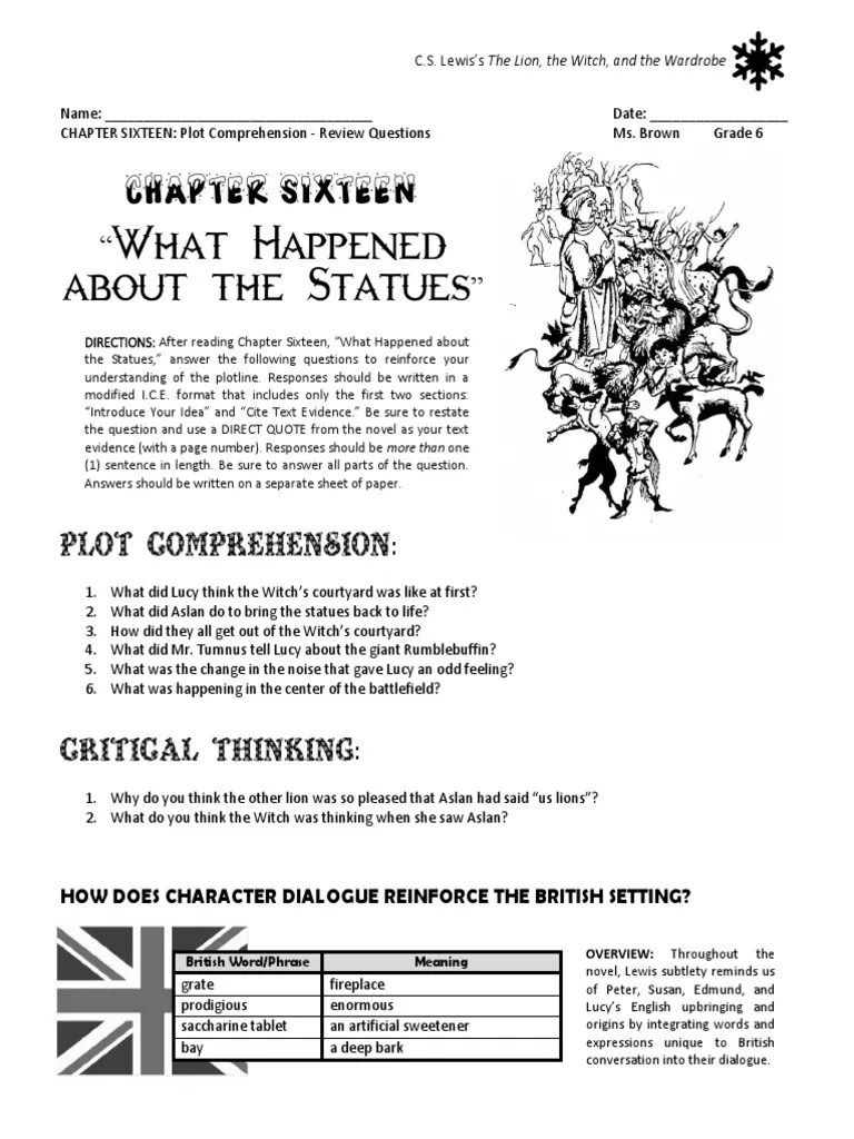 The Lion The Witch and The Wardrobe Chapter 16 Review Questions PDF