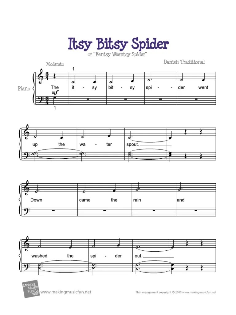 Itsy Bitsy Spider Beginner Piano PDF PDF