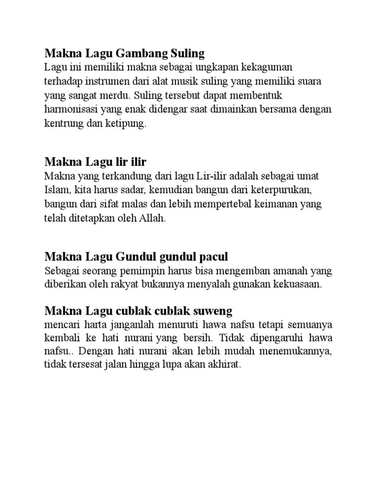 Makna Lagu Gambang Suling | PDF