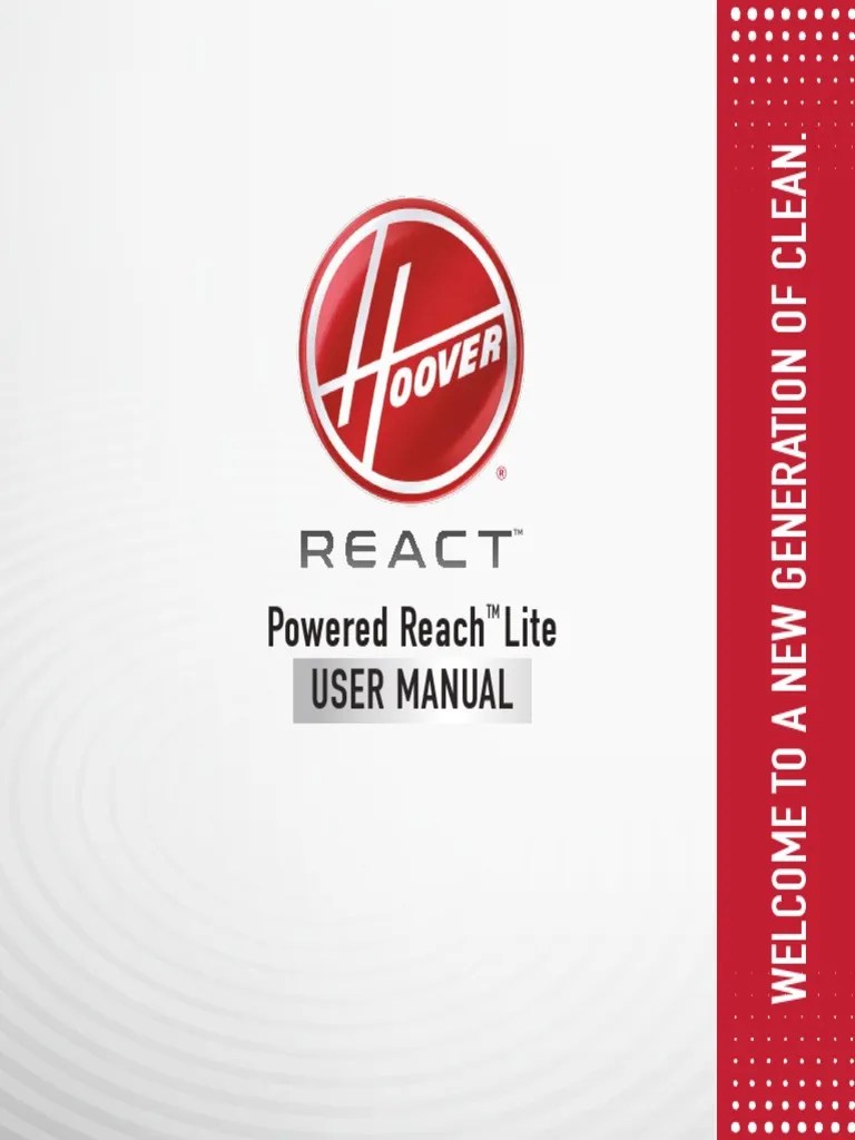 Hoover React Manual PDF Vacuum Cleaner Interference