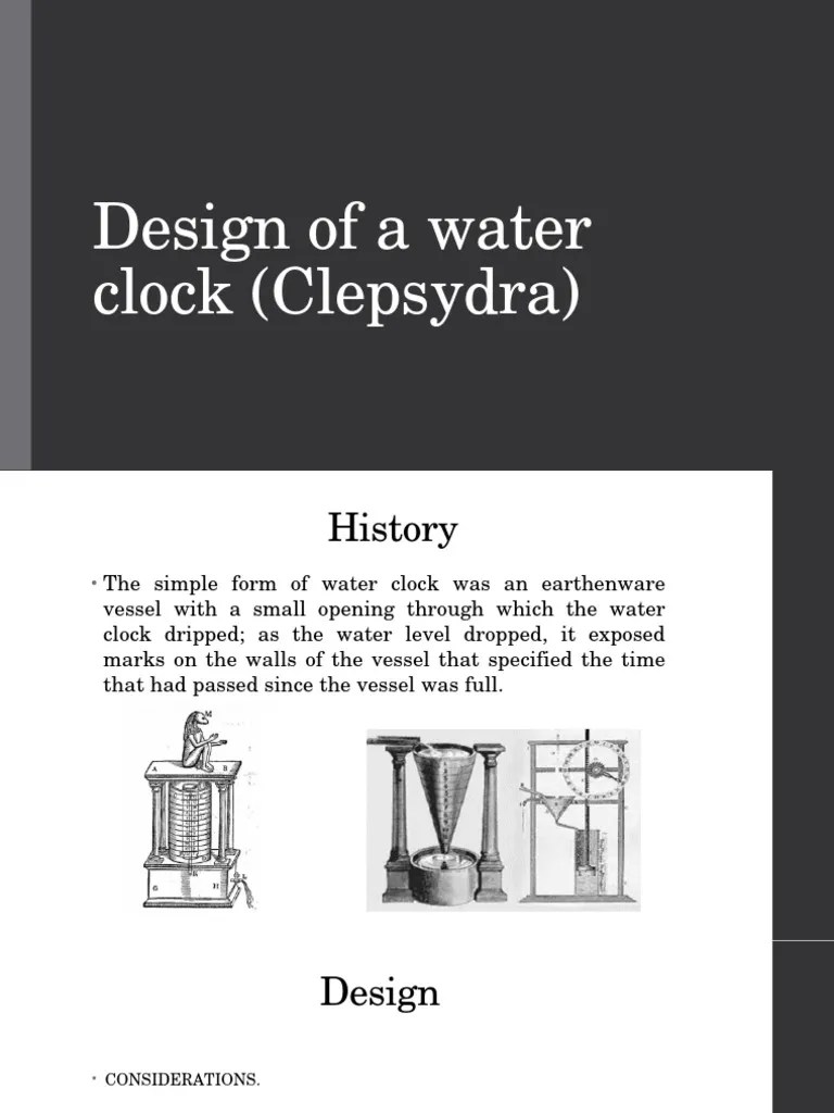 Design of A Water Clock (Clepsydra) PDF
