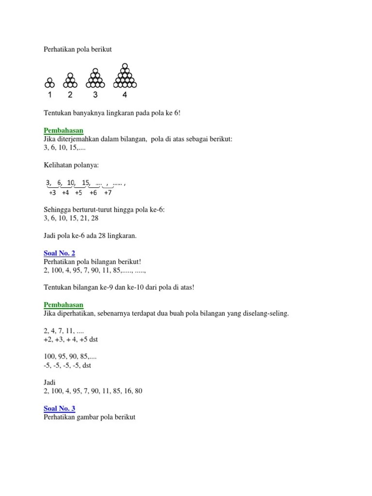 Kunci Pola Bilangan | PDF