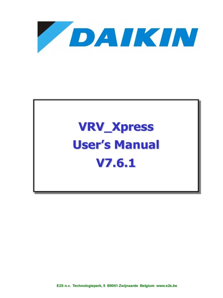 VRV_Xpress_UsersManual Hvac Air Conditioning
