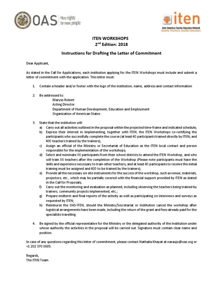 5 Letter of Commitment ITEN Government Politics