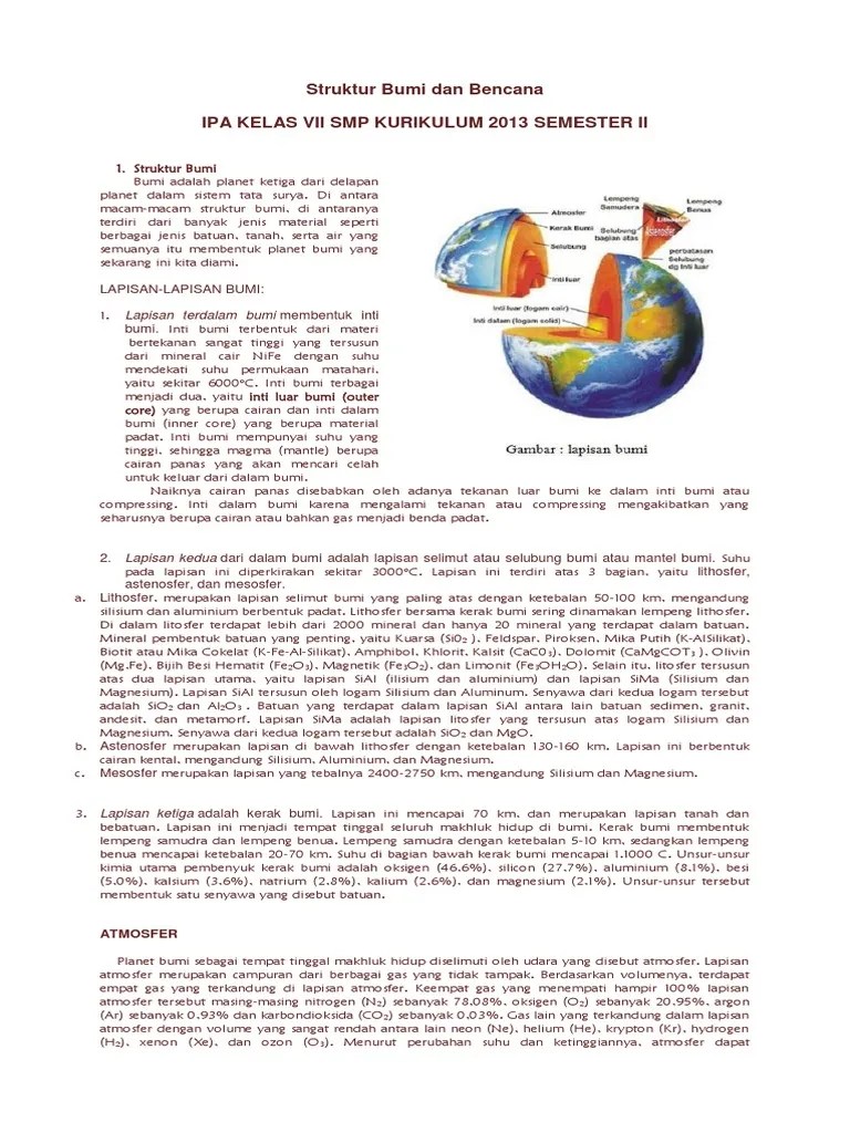 Contoh Soal Ipa Bab 5 Struktur Bumi Dan Dinamikannya Belajar Bareng