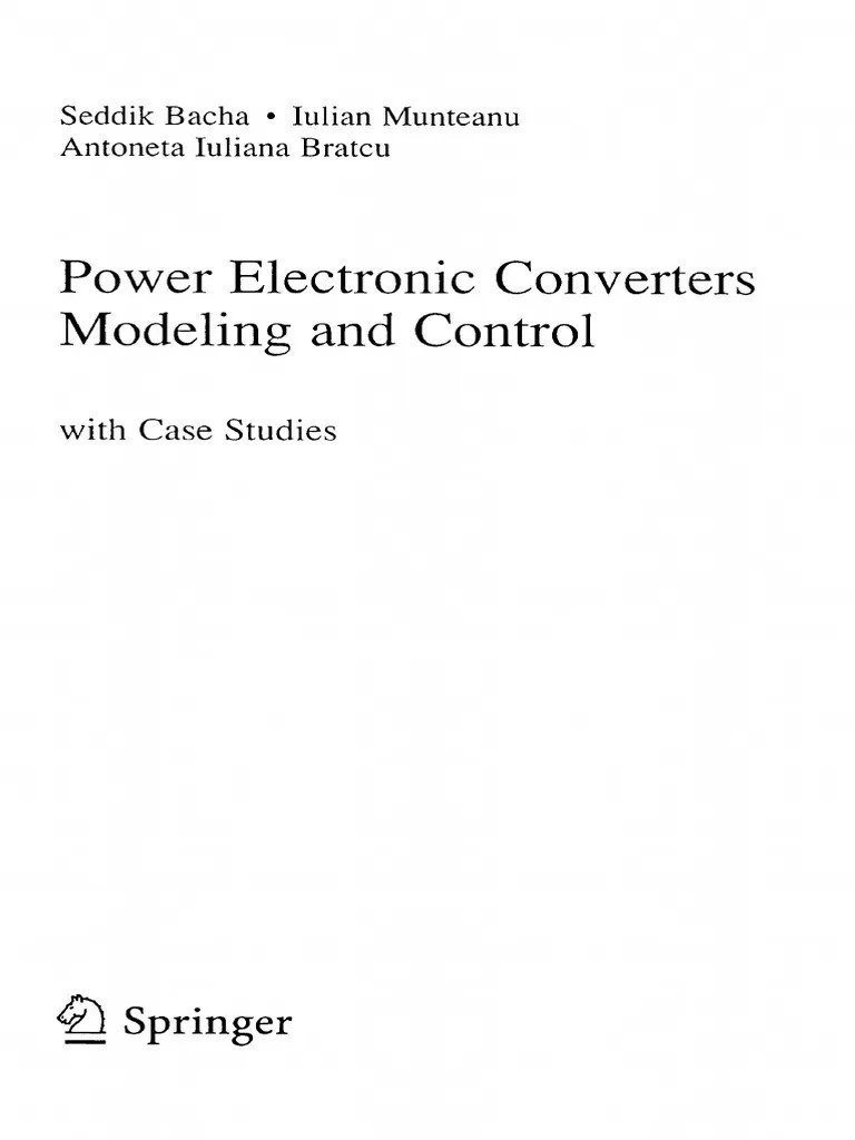 Power Electronics Converters Modeling and Control PDF Power Inverter Power Electronics