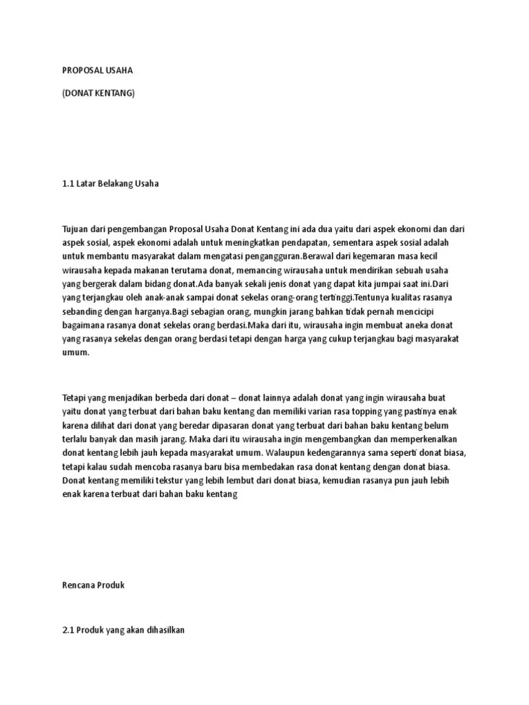 Proposal kewirausahaan penjualan donat kentang dan minuman kelas xi rpl disusun oleh : 16 Makalah Bisnis Plan Donat Kentang