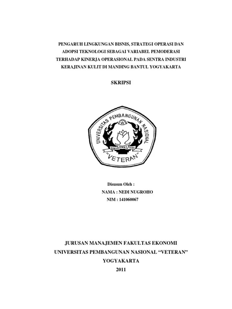 Contoh Judul Skripsi Manajemen Operasional 2 Variabel - Tukaffe.com