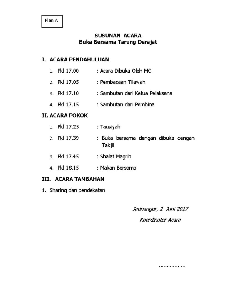 SUSUNAN ACARA Bukber | PDF