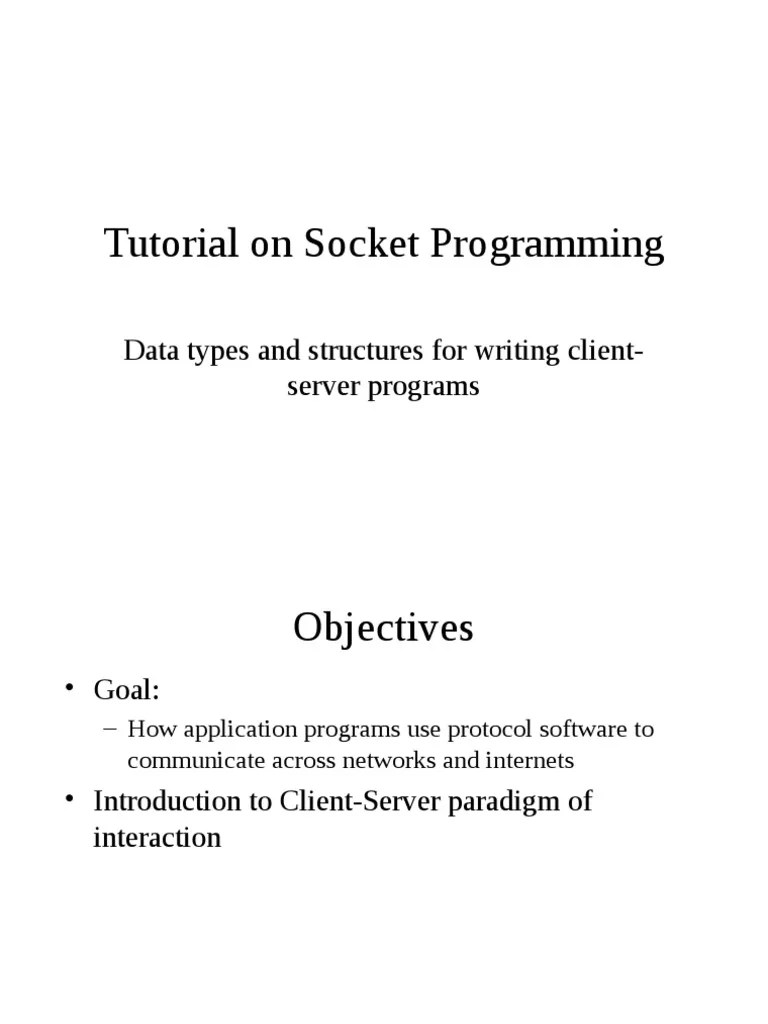 Tutorial Socket Programming PDF Network Socket ClientServer Model