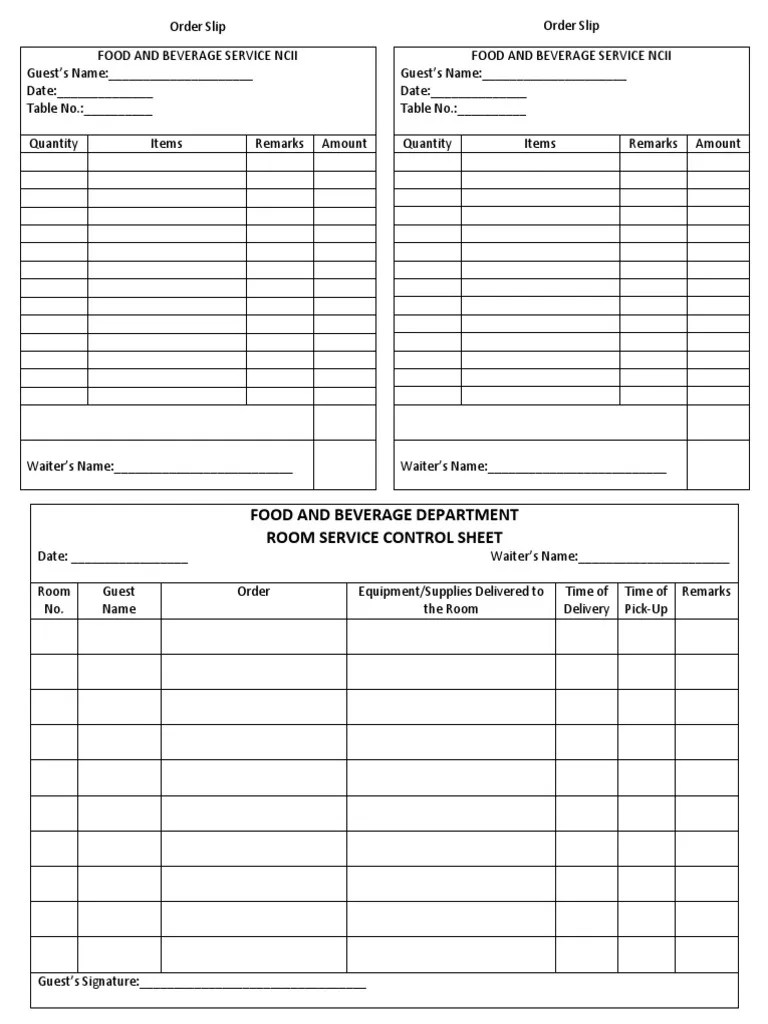 Order Slip PDF