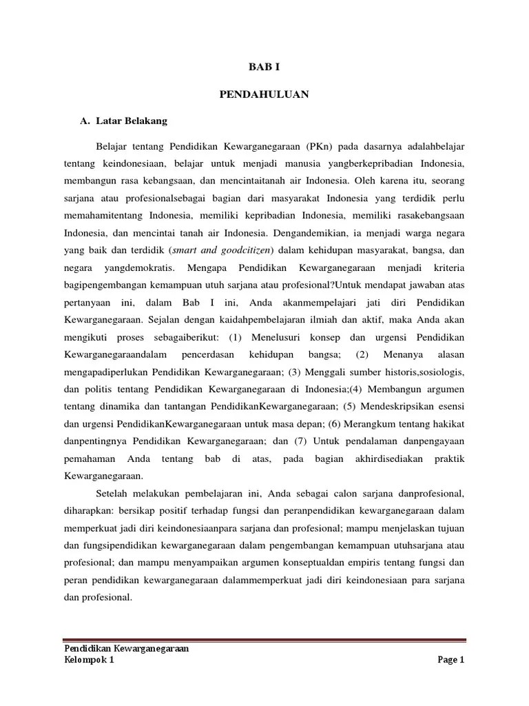 Konsep Dan Urgensi Pendidikan Kewarganegaraan Dalam Pencerdasan Kehidupan  Bangsa | PDF