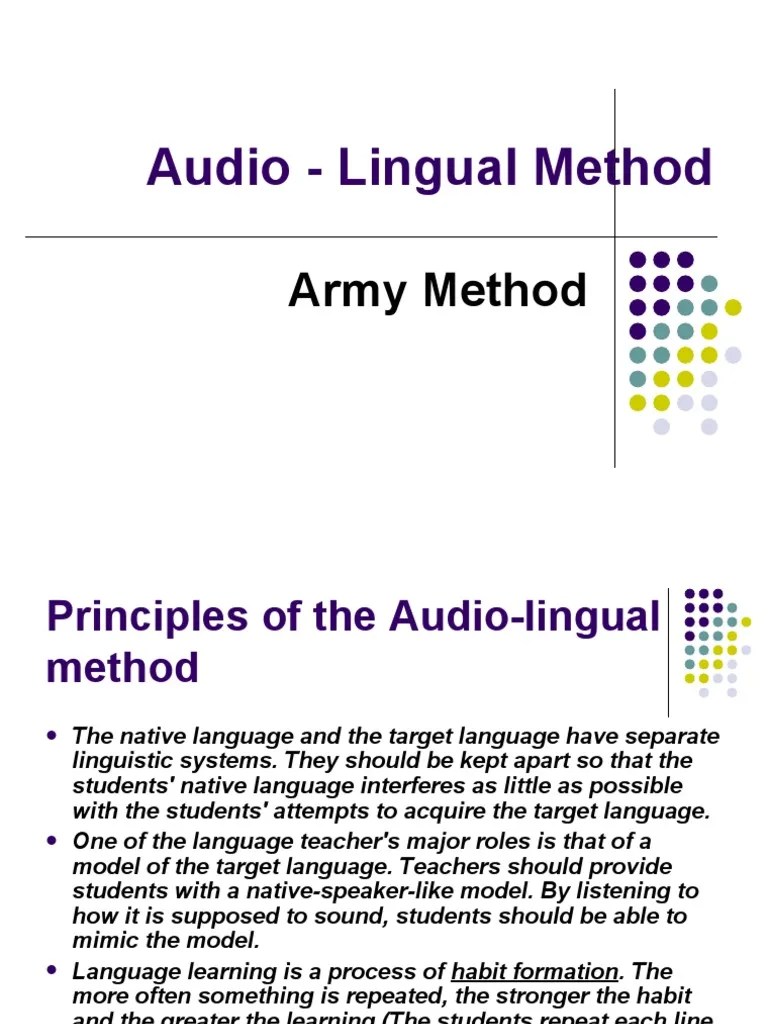 Audio Lingual Method