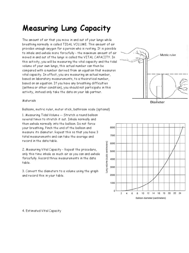 Measuring Lung Capacity Lung Breathing