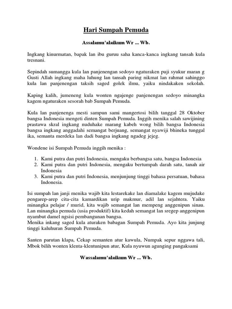 Pidato Hari Sumpah Pemuda | PDF