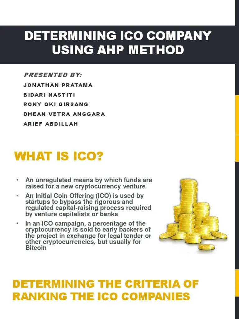Determining ICO Company Using AHP Cryptocurrency