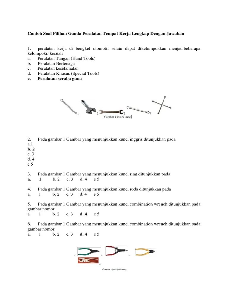 Soal Pilihan Model Furnitur Beserta Kunci Jawaban