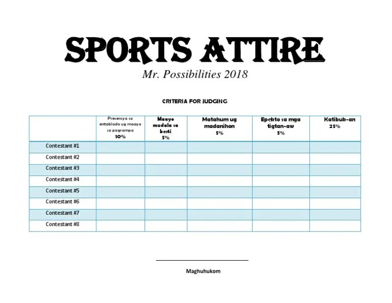Criteria Sports Attire PDF