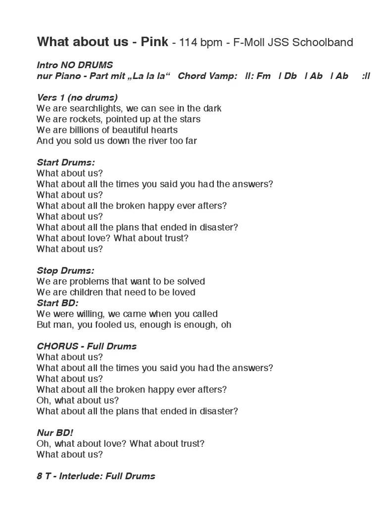 What About Us Pink PDF