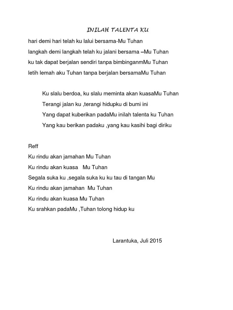 Lirik Lagu Hari Hari Kulalui – Rasanya