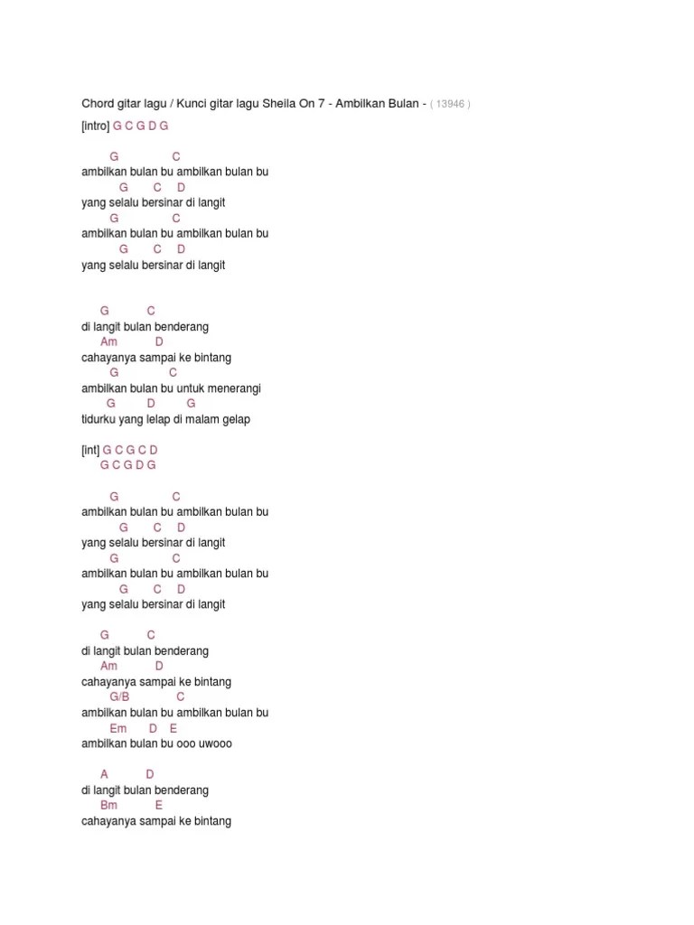 Chord Gitar Lagu Ambilkan Bulan | PDF
