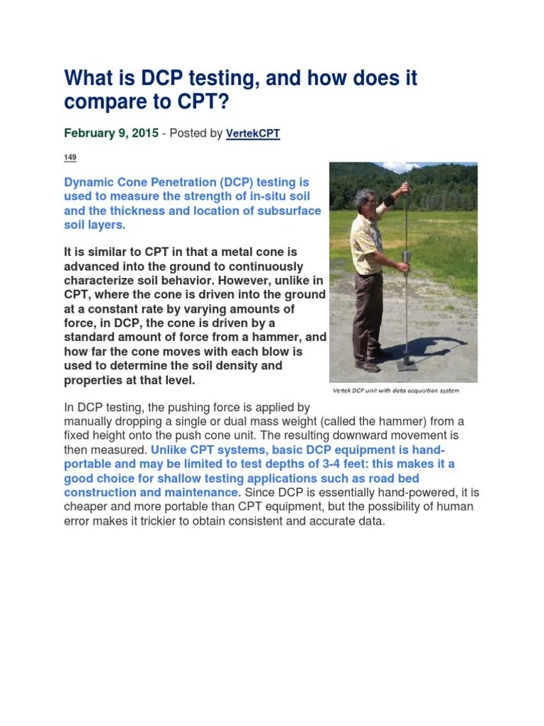 What Is DCP Testing PDF Solid Mechanics Civil Engineering