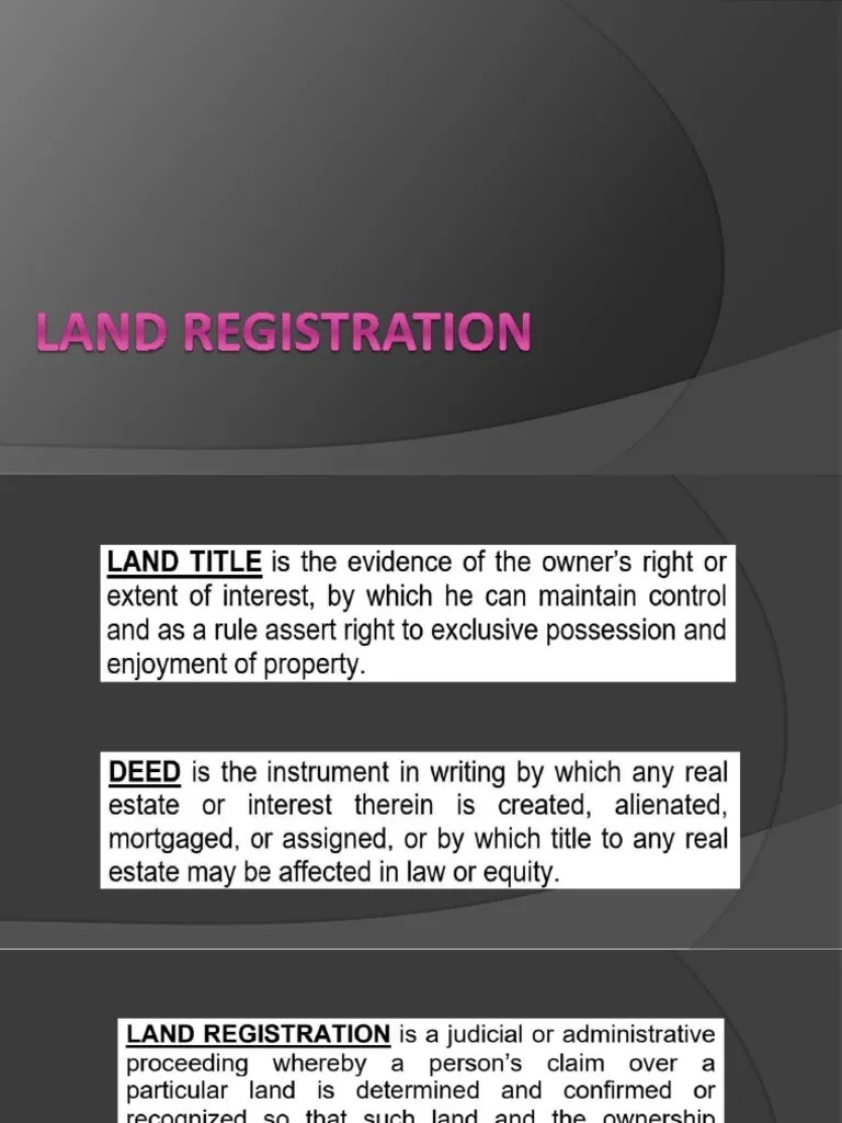 Land Registration PDF Title (Property) Deed