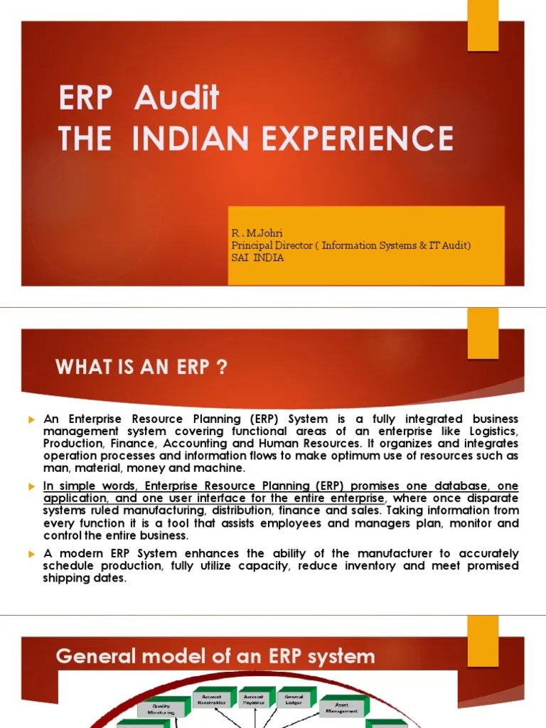 ERP Audit Final Presentation Enterprise Resource Planning Internal
