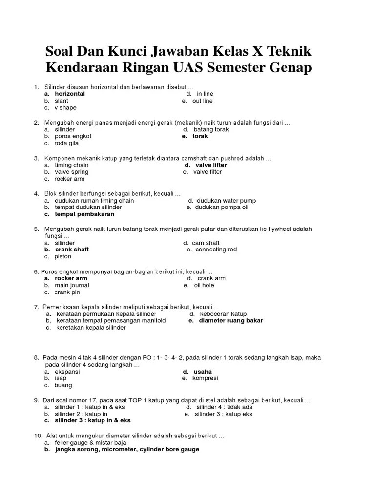 Contoh soal gambar teknik pdf download gratis. Contoh Soal Dan Jawaban Gambar Teknik Otomotif Kelas 10 ...