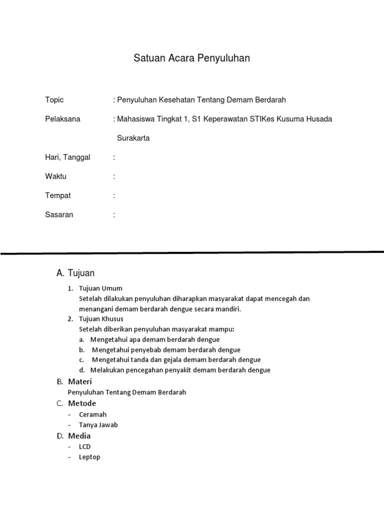 Role Play Penyuluhan Tentang Waspada Demam Berdarah | PDF