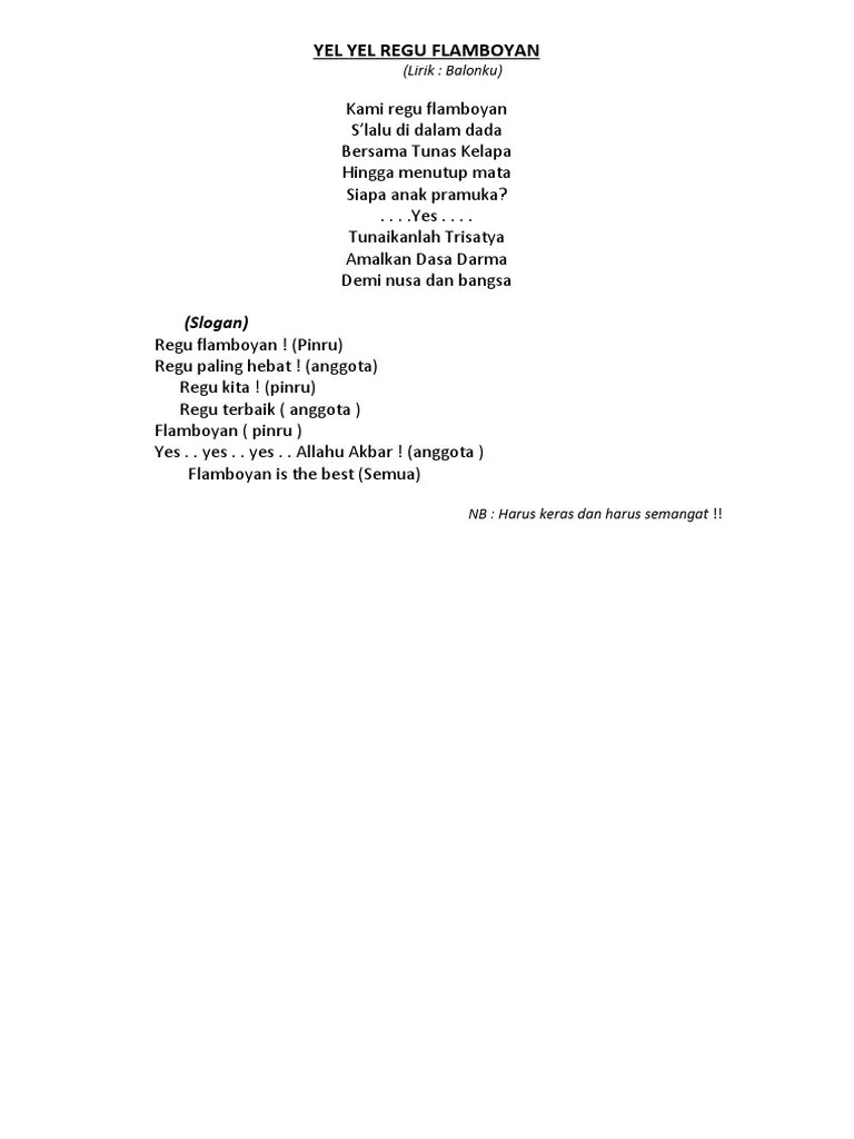 Yel Yel Regu Flamboyan | PDF