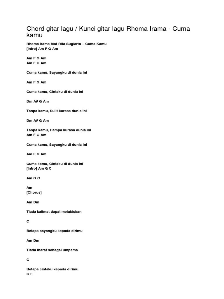 Kunci Gitar Lagu Dangdut Rhoma - Kunci Gitar Terlengkap